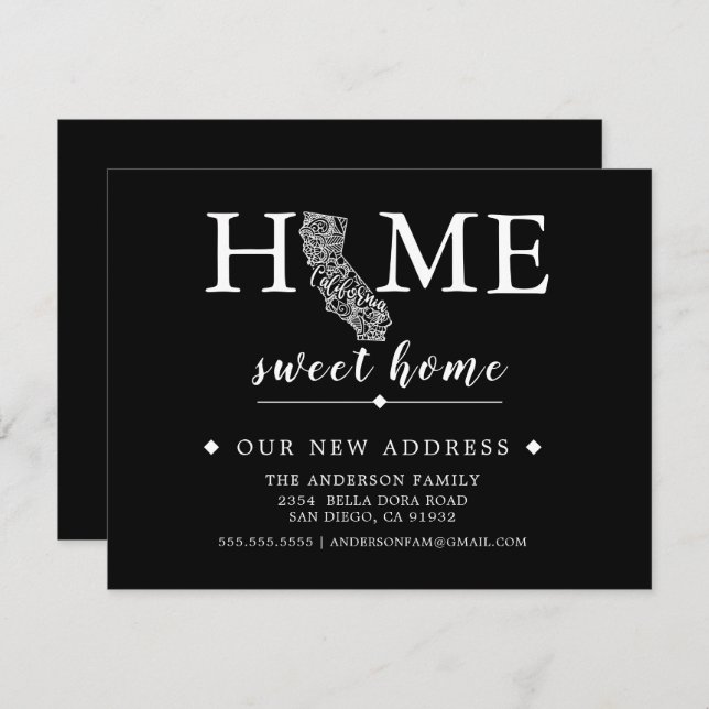 Editable Colour CALIFORNIA Moving Announcement (Front/Back)