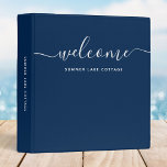 Editable Colour Calligraphy Rental Property Welcom Binder<br><div class="desc">Welcome binder to file all the important information for your guests featuring the word "welcome" in trendy calligraphy script against editable background colours (click "customize it" and change the background colour of all sides). This versatile binder can be used for vacation homes, vacation rentals, bed and breakfasts, etc. Personalize it...</div>