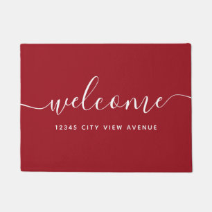 Editable Colour Calligraphy Script Property Welcom Doormat