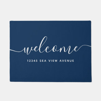 Editable Colour Calligraphy Script Property Welcom Doormat