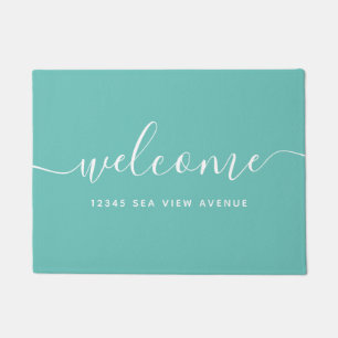 Editable Colour Calligraphy Script Property Welcom Doormat