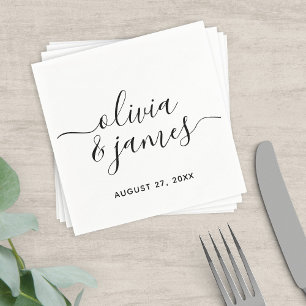 Editable Colour Calligraphy Script Wedding Napkin