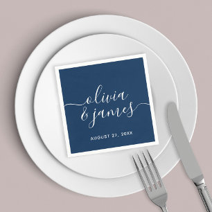 Editable Colour Calligraphy Script Wedding Napkin