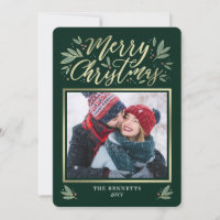 EDITABLE Colour Christmas Glow Holiday Photo Card