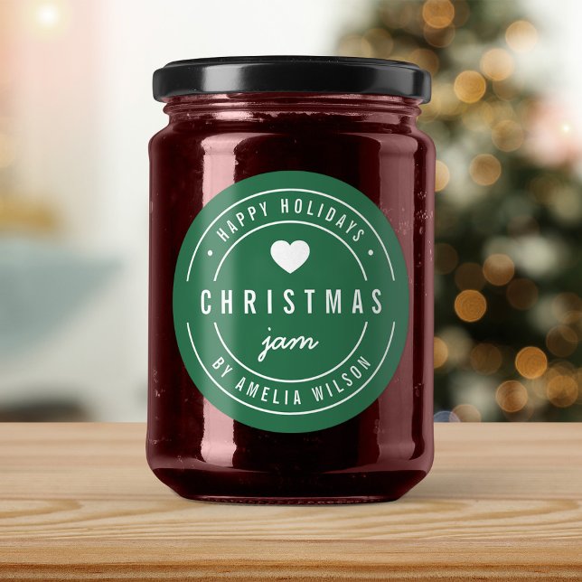 EDITABLE Colour Christmas Jam Happy Holidays Classic Round Sticker (Creator Uploaded)
