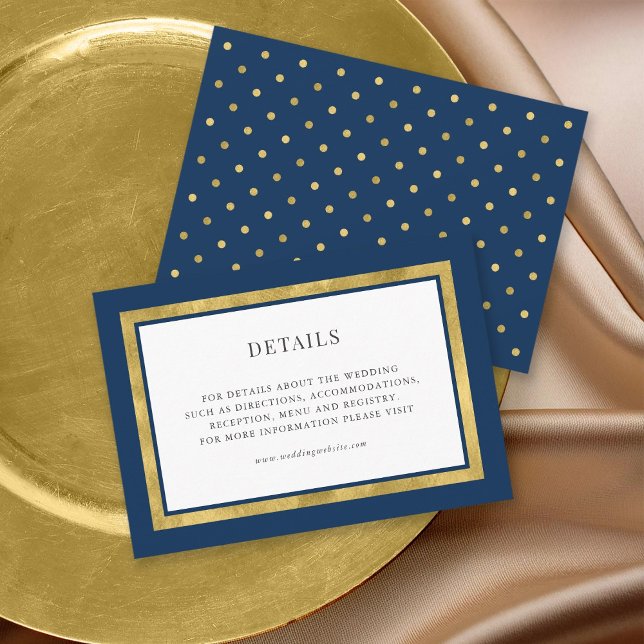 Editable Colour Classic Gold Round Wedding Details Enclosure Card (Creator Uploaded)