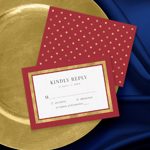 Editable Colour Classic Gold Wedding RSVP