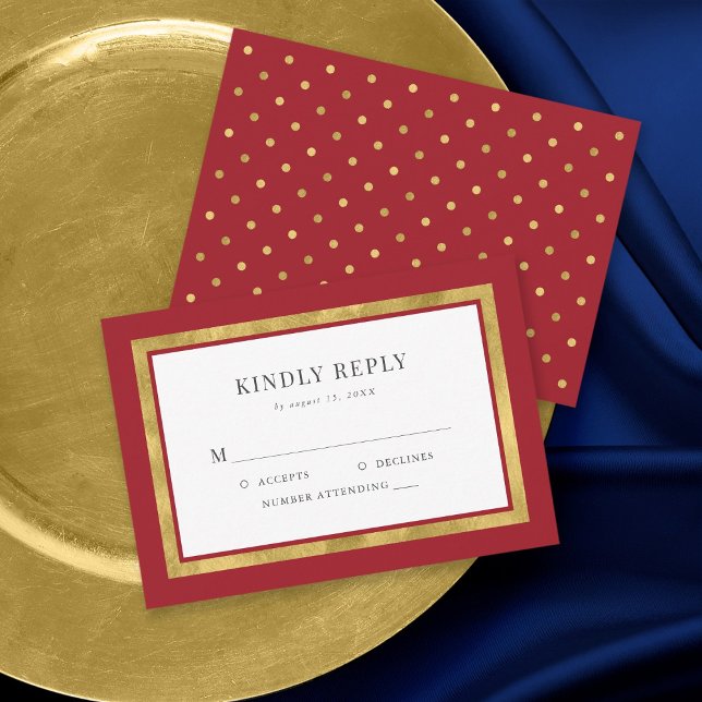 Editable Colour Classic Gold Wedding RSVP Card (Creator Uploaded)