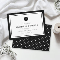 Editable Colour Classic Monogram Save the Date