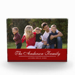 Editable Colour Cursive Family Name Photo Block