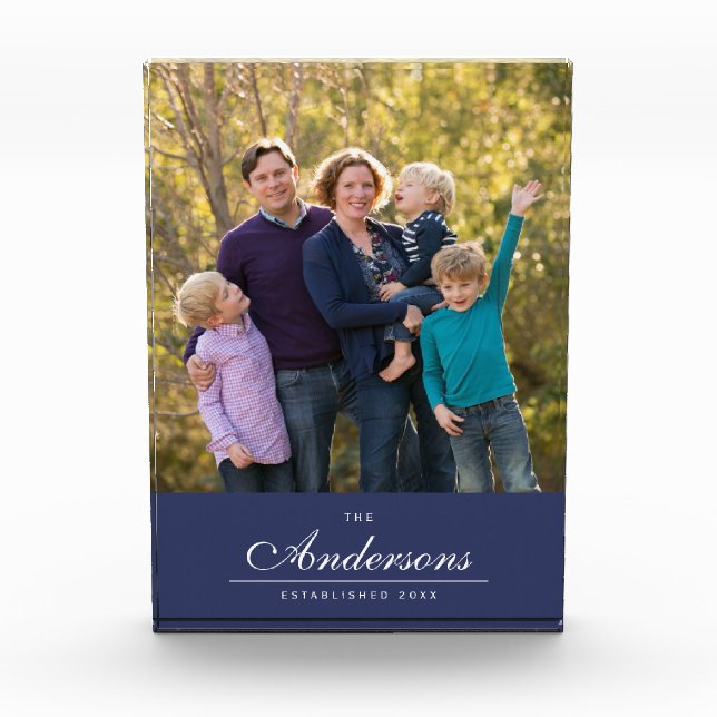 Editable Colour Cursive The Family Name Photo (Front)