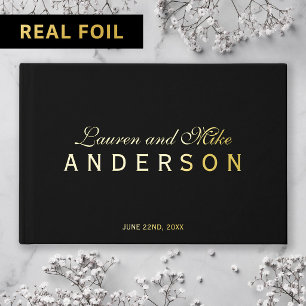 Editable Colour Elegant Couple Name Wedding Script Guest Book