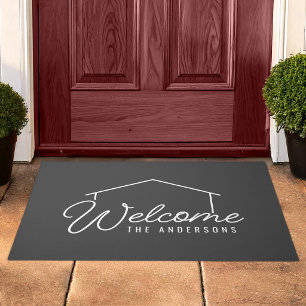 Editable Colour Family Name House Welcome Doormat