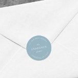 Editable Colour Family Name Return Address Modern Classic Round Sticker<br><div class="desc">Editable Colour Family Name Return Address Modern Classic Round Sticker with text in white against an editable background colour; to change it from black to a colour of your choice, click the customize button. Personalize it by replacing the placeholder text. For more options such as to change the font, it's...</div>