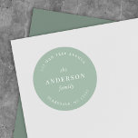 Editable Colour Family Name Return Address Modern Classic Round Sticker<br><div class="desc">Editable Colour Family Name Return Address Modern Classic Round Sticker with text in white against an editable background colour; to change it from black to a colour of your choice, click the customize button. Personalize it by replacing the placeholder text. For more options such as to change the font, it's...</div>