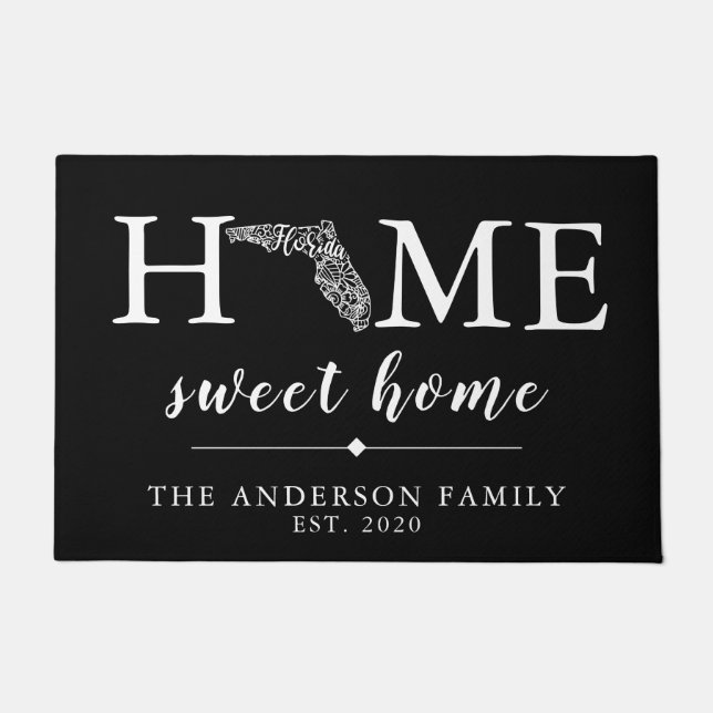 Editable Colour FLORIDA Personalized State Doormat (Front)