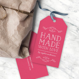 Editable Colour Flourishes Handmade With Love Gift Tags