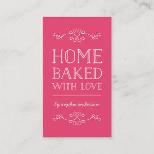 Editable Colour Flourishes Home Baked With Love Business Card