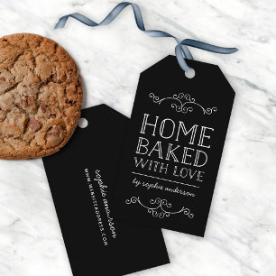 Editable Colour Flourishes Home Baked With Love Gift Tags