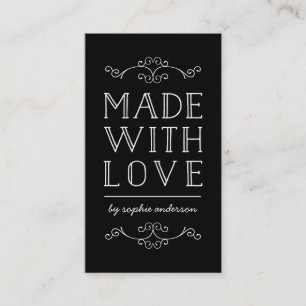 Editable Colour Flourishes Made With Love Business Card