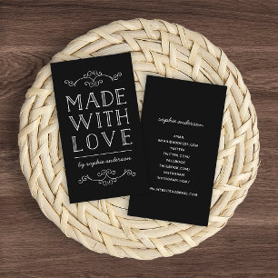 Editable Colour Flourishes Made With Love Business Card