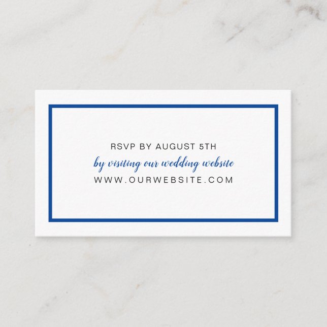 Editable Colour Frame wedding RSVP online card (Front)