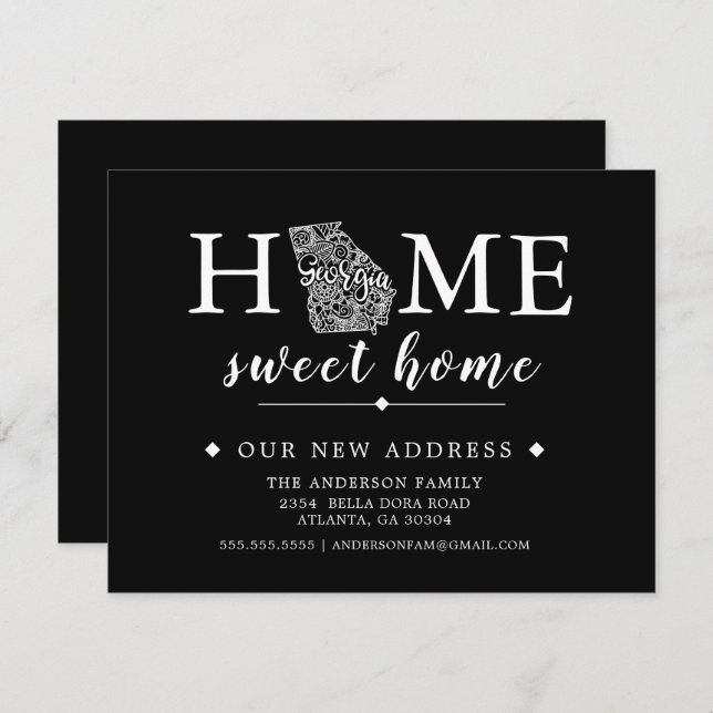 Editable Colour GEORGIA Moving Announcement (Front/Back)