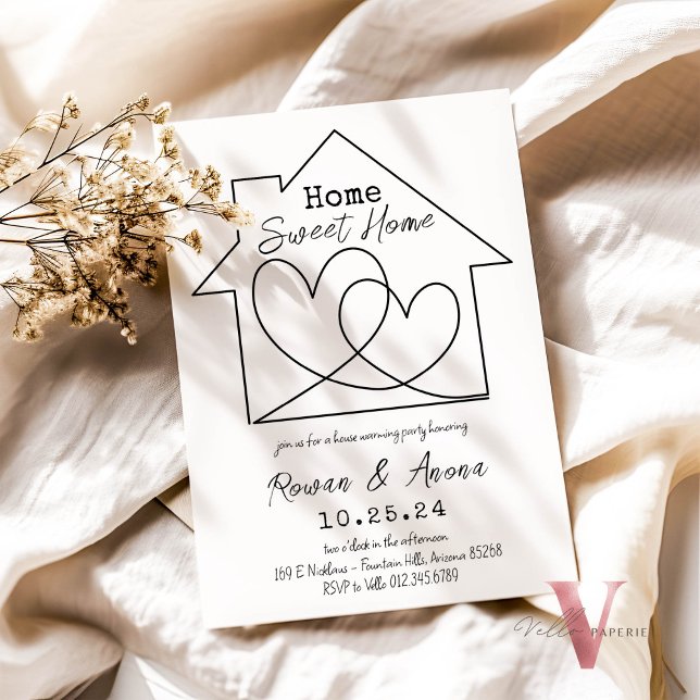 Editable Colour Handdrawn Sweet House Warming Invitation (Creator Uploaded)