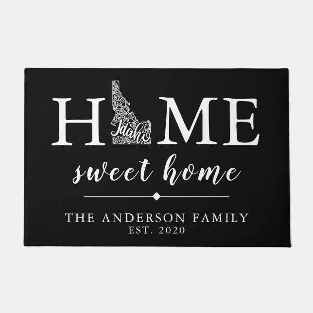 Editable Colour IDAHO Personalized State Doormat (Front)