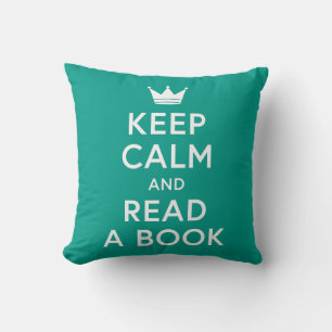 Editable Colour Keep Calm and Read a Book Bookish Throw Pillow
