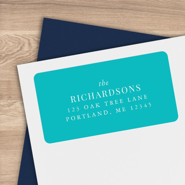 Editable Colour Last Name Classic Return Address Label (Creator Uploaded)