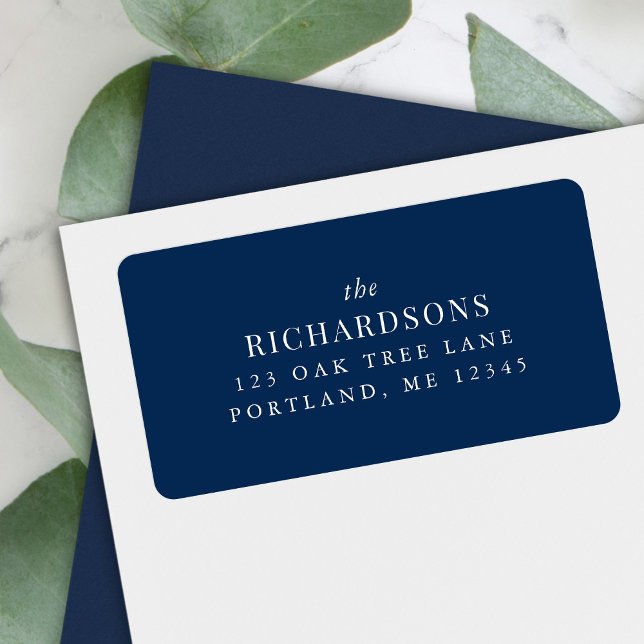 Editable Colour Last Name Classic Return Address Label (Creator Uploaded)