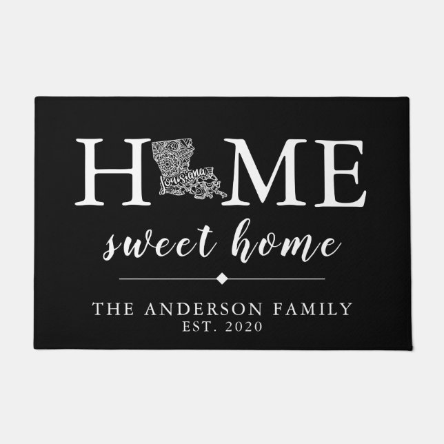 Editable Colour LOUISIANA Personalized State Doormat (Front)