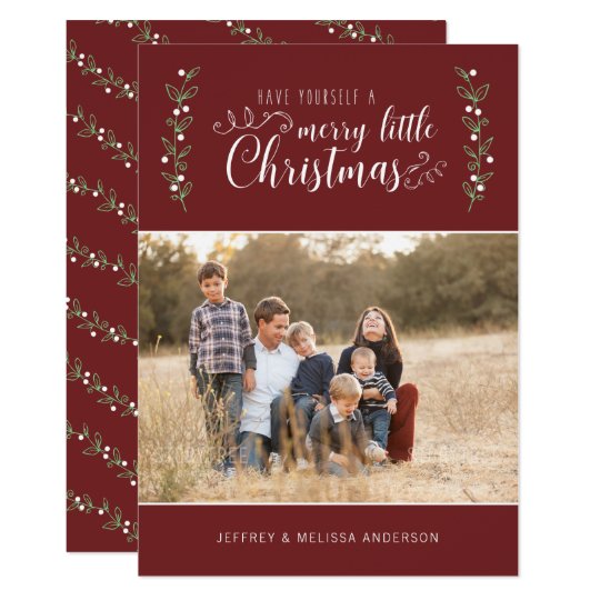 EDITABLE Colour Merry Berries | Merry Christmas Card
