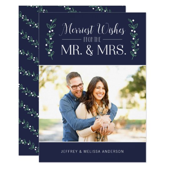 EDITABLE Colour Merry Berries | Newlywed Christmas Card