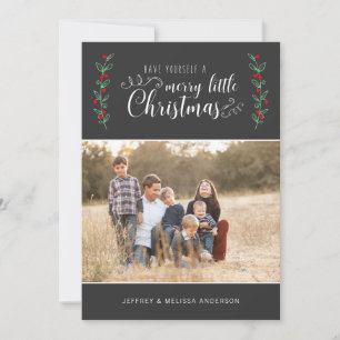 EDITABLE Colour Merry Berry Christmas Photo Holiday Card