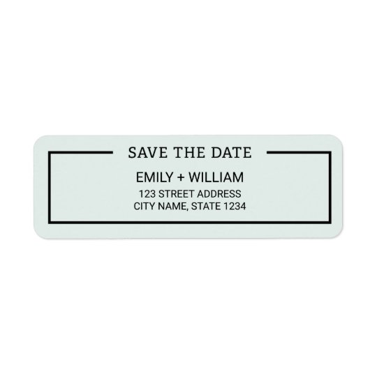Editable Colour Minimalist Save the Date Return Address Label
