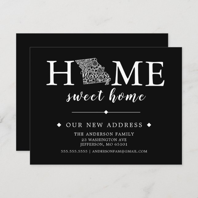 Editable Colour MISSOURI Moving Announcement (Front/Back)