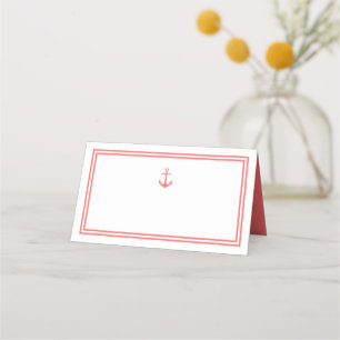 Editable Colour Modern Classic Anchor Place Card