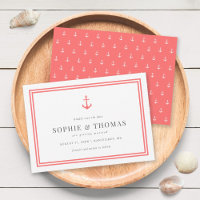 Editable Colour Modern Classic Anchor Save the Dat