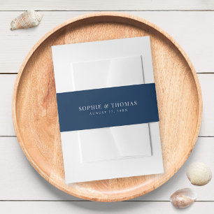 Editable Colour Modern Classic Wedding Invitation Belly Band