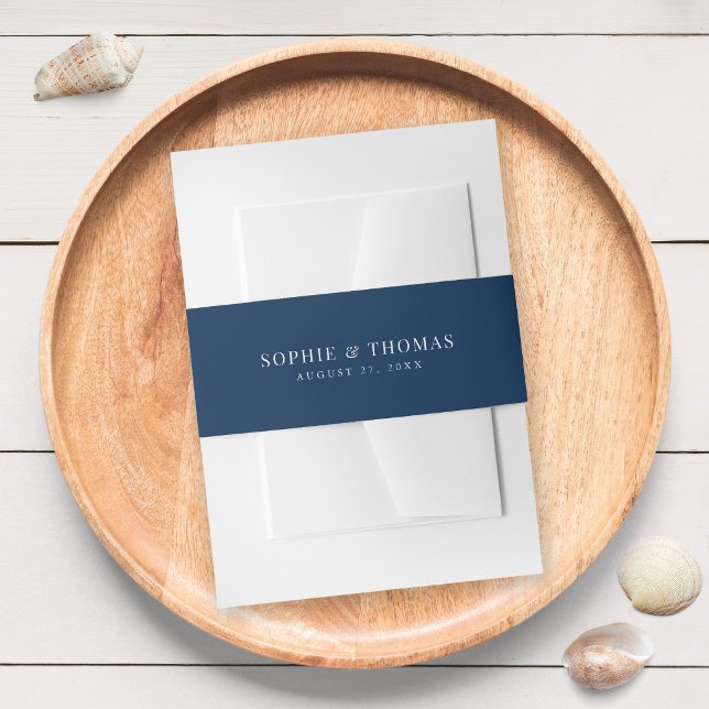 Editable Colour Modern Classic Wedding Invitation Belly Band (Creator Uploaded)