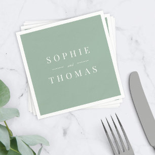 Editable Colour Modern Classic Wedding Napkin