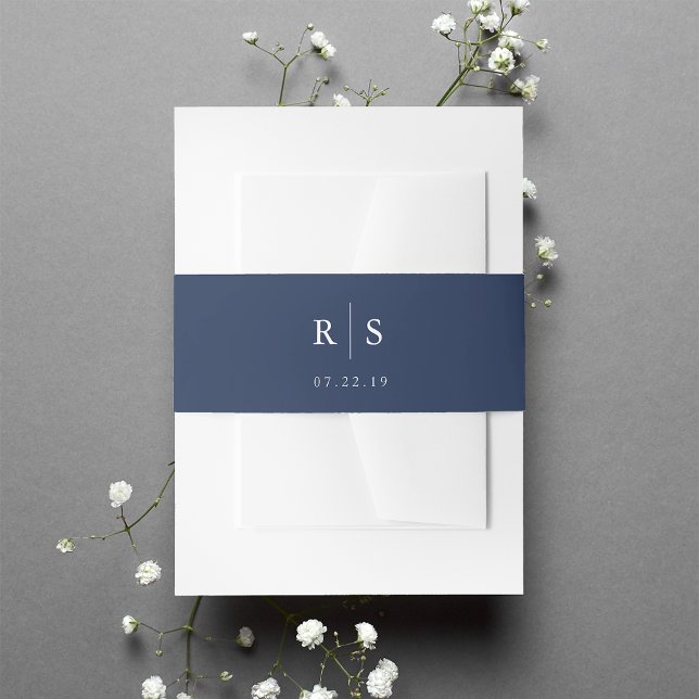 Editable Colour Monogram Wedding Invitation Belly Band (Creator Uploaded)