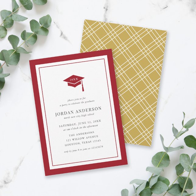 Editable Colour Mortarboard Graduation Party Invitation (Creator Uploaded)
