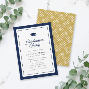 Editable Colour Mortarboard Script Graduation Part Invitation