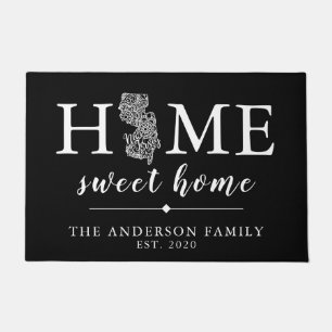 Editable Colour NEW JERSEY Personalized State Doormat