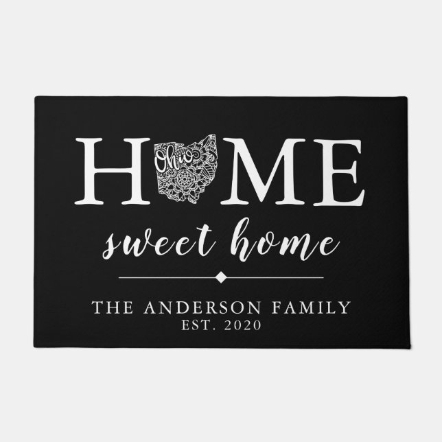 Editable Colour OHIO Personalized State Doormat (Front)