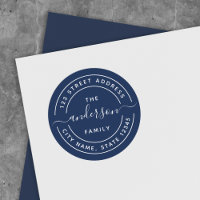 Editable Colour Round Calligraphy Return Address