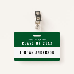 Editable Colour School Class Reunion Name Badge